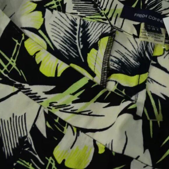 Colourful French Connection Hot House Drape Pleated Tropical Print Shorts - Picture 11 of 11